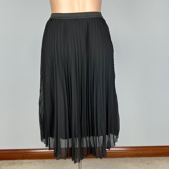 WD.NY Womens Plus Black Pleated Maxi Skirt Full Chiffon size 1X - Picture 5 of 11